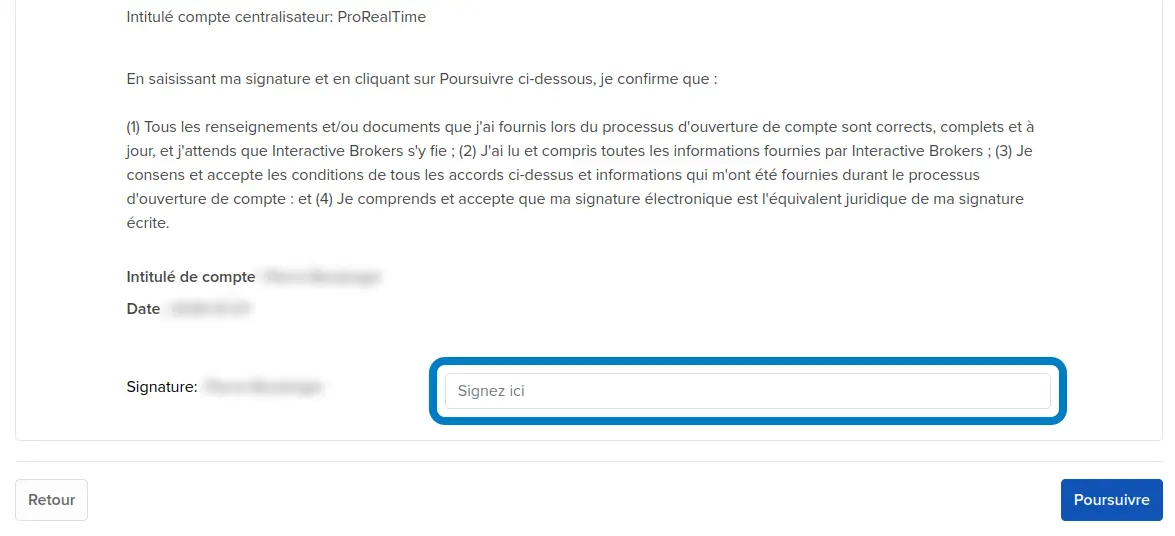 Lier son compte Interactive Brokers à ProRealTime, étape 4